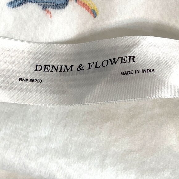 Denim & Flower Ricky Singh Mens M White Cotton Toucan Print Short-Sleeve Shirt - Picture 5 of 7